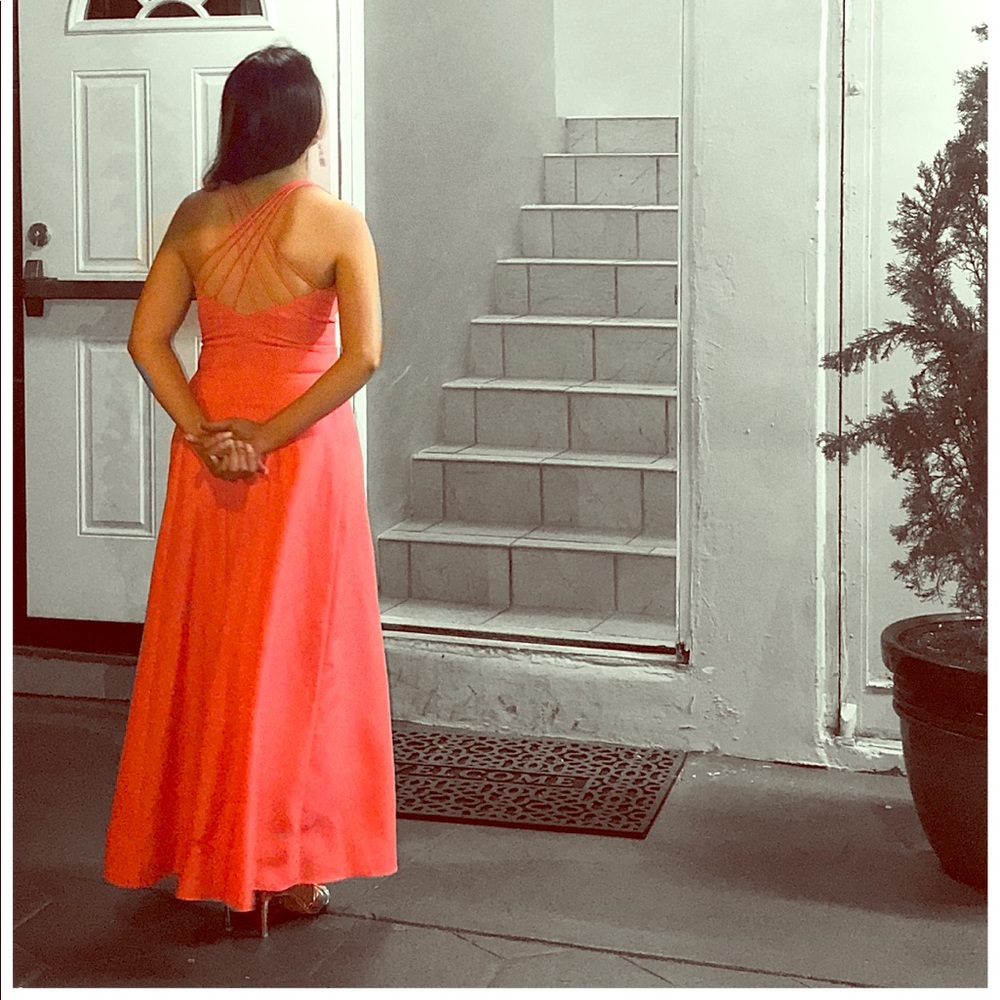 Salmon coral gown